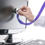 Screen and stethoscope