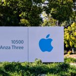 Blue Apple campus sign