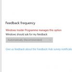 Feedback frequency setting