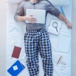 Home worker in pajamas
