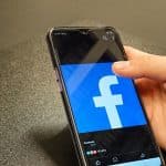 Facebook logo on mobile