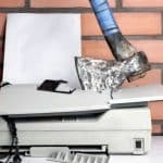 Smashed printer
