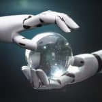 robot hands crystal ball