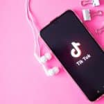 TikTok with pink background