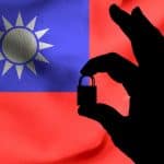 Taiwanese flag with padlock