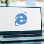 Internet Explorer on a laptop
