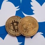 Twitter logo and Bitcoin