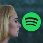 Adele with Spotify logo