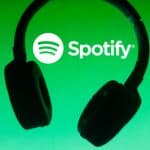 Headphones on Spotify logo
