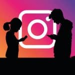 Instagram logo with silhouettes