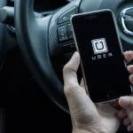 Uber logo on phone