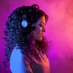 Woman with headphones