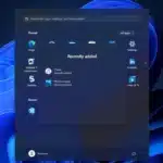 Start menu recommendations in Windows 11