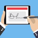 Digital signature on tablet