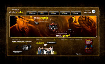 A JavaFX rendition of Motorola's 'Studio Moto' site, which is rendered elsewhere using Flash.