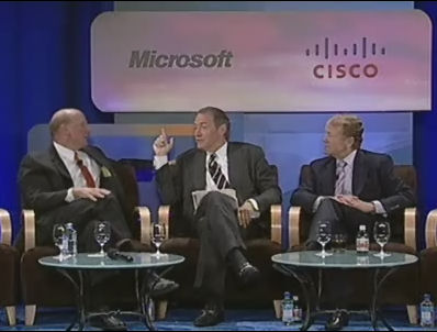 Microsoft CEO Steve Ballmer and Cisco CEO John Chambers speak with Charlie Rose