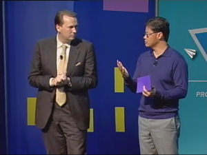 Yahoo SVP for Connected Life Marco Boerris and CEO Jerry Yang, at a keynote speech at CES 2008 January 7, 2008