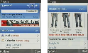 Two panels from the new Yahoo Go mobile home page