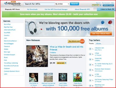 Rhapsody Mp3 shop Rhapsody Mp3 shop