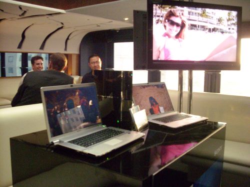 New Sony Vaio FW-series notebooks are seen here streaming media to a PlayStation 3