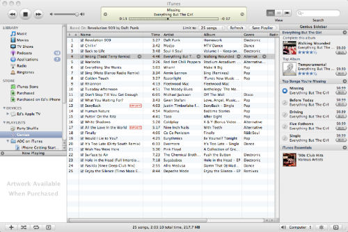 Screenshot from iTunes 8.0 Genius (2 of 4) Screenshot from iTunes 8.0 Genius (2 of 4)