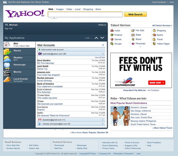 Yahoo's new page looking at mail (from Yodel Anecdotal blog) Yahoo's new page looking at mail (from Yodel Anecdotal blog)