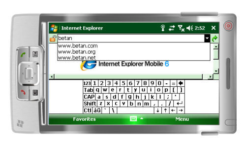 The on-screen keyboard in IE Mobile 6 for Windows Mobile 6.1.4 The on-screen keyboard in IE Mobile 6 for Windows Mobile 6.1.4
