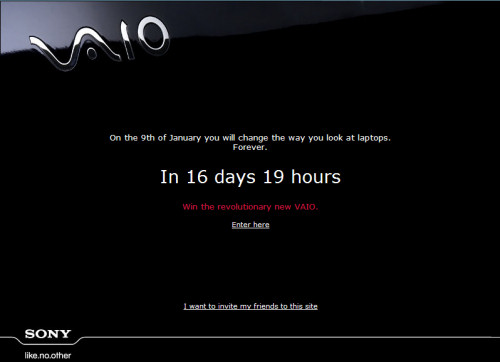 A Sony New Zealand Web site provides the only clue as to a new premium notebook for CES 2009. A Sony New Zealand Web site provides the only clue as to a new premium notebook for CES 2009.