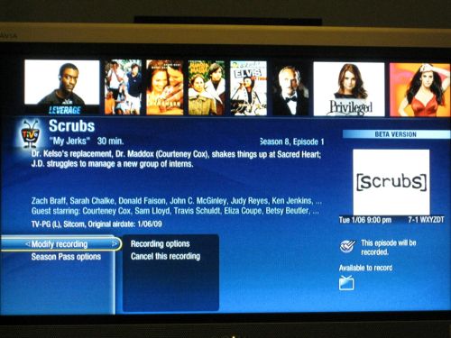 Screenshot from TiVo's new Search feature Screenshot from TiVo's new Search feature