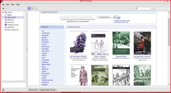 Sony's Reader software, with Google Book Search Sony's Reader software, with Google Book Search