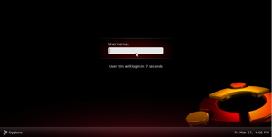 Ubuntu 9.04 "Jaunty Jackalope" login/splash screen Ubuntu 9.04 "Jaunty Jackalope" login/splash screen