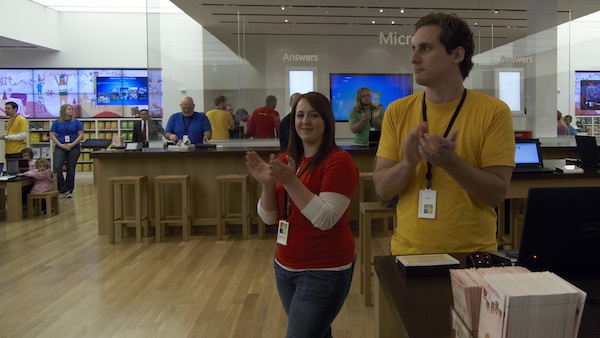 Microsoft Store Employees Clap Microsoft Store Employees Clap