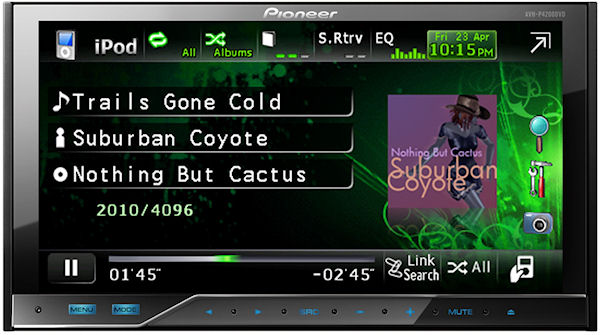 The front console of Pioneer's newest in-car audio system, the AVH-P4200DVD