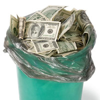 Money in the trash