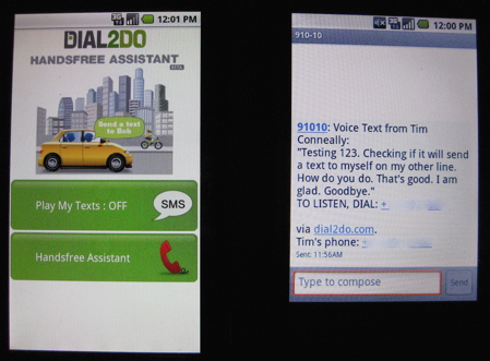 Dial2Do handsfree assistant