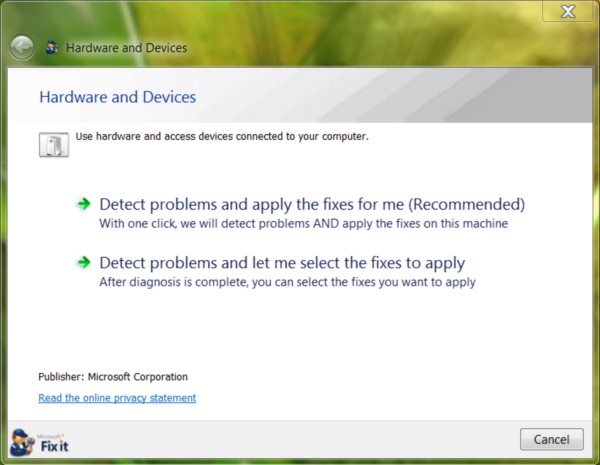 How a Fix-It Center script begins execution.