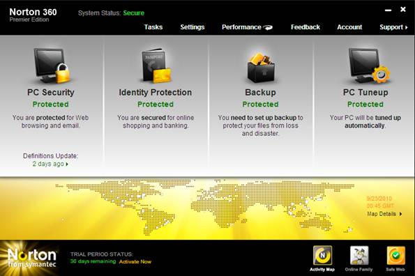 Norton 360 5.0 Beta UI