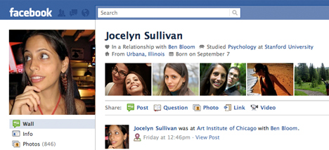 New Facebook profile page