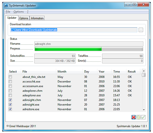 SysInternals Updater