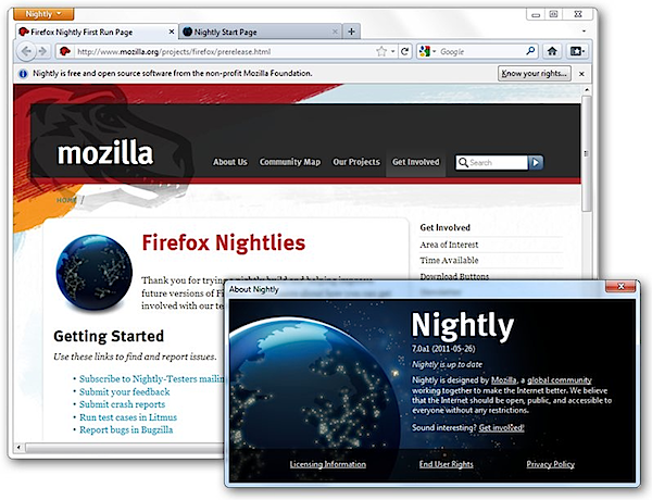 Firefox 7 Nightly Firefox 7 Nightly