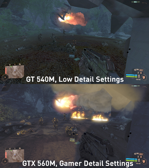 Nvidia compares Crysis: Warhead on two of its new mobile GPUs