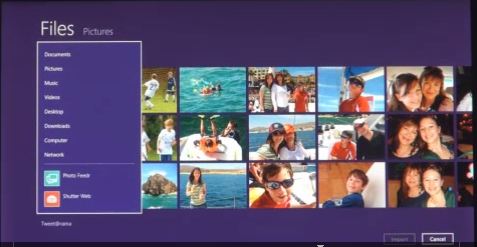 Windows 8 file menu