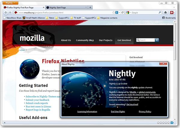 Firefox 8 Nightly